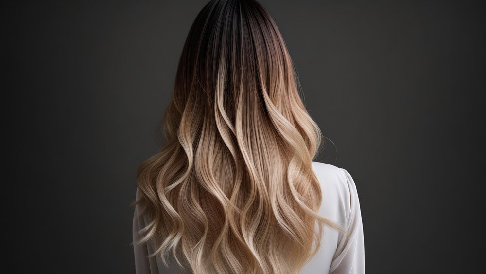 Elegant Hair Coloring Ombre or Balayage on Female Model from Beh