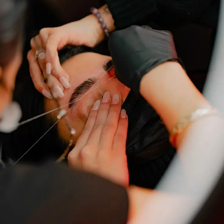 Threading treatment in progress