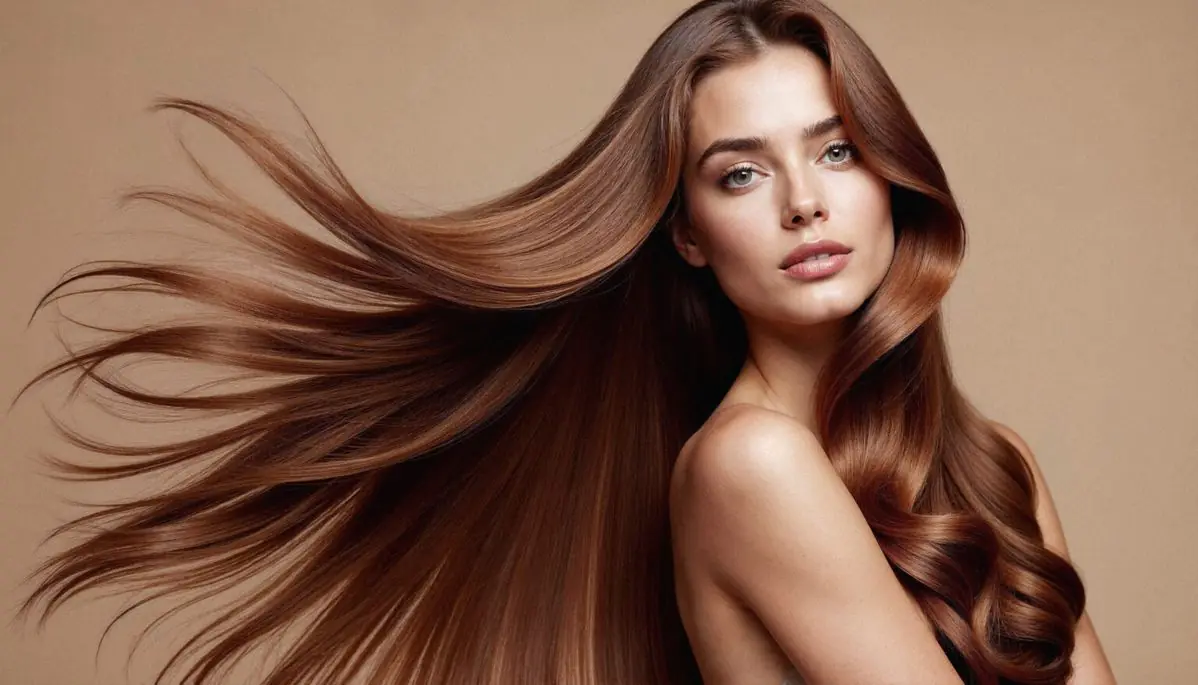Long brunette hair with luminous shine