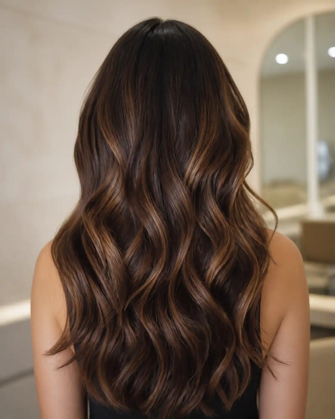 Dimensional brunette hair colour
