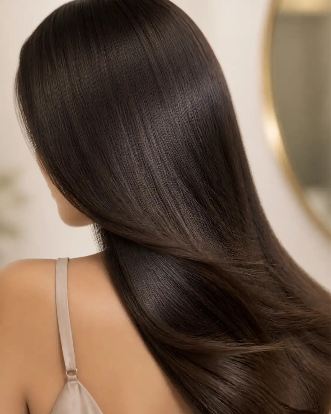 Smooth glossy hair after treatment